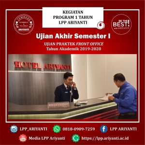 UJIAN AKHIR SEMESTER I (UJIAN PRAKTEK FRONT OFFICE) TA. 2019-2020