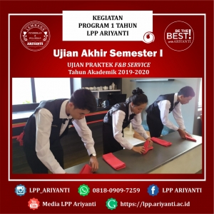 UJIAN AKHIR SEMESTER I (UJIAN PRAKTEK F&amp;B SERVICE) TA. 2019-2020